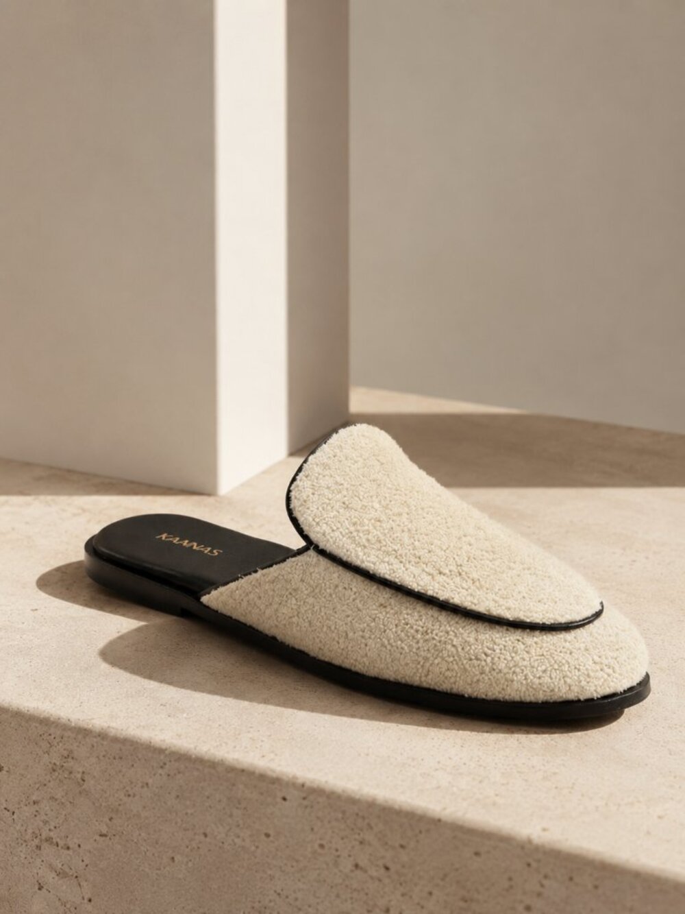 Anthropologie Kaanas Rex Fleece Contrast Mules NEW NWT